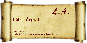 Lőbl Árpád névjegykártya